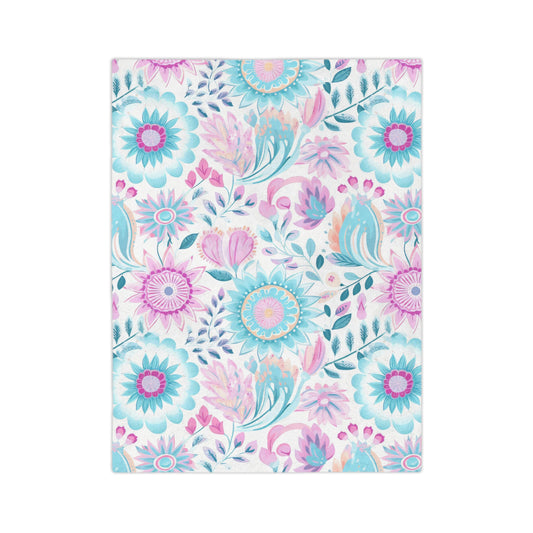 Cozy Floral Velveteen Microfiber Blanket for Home Decor