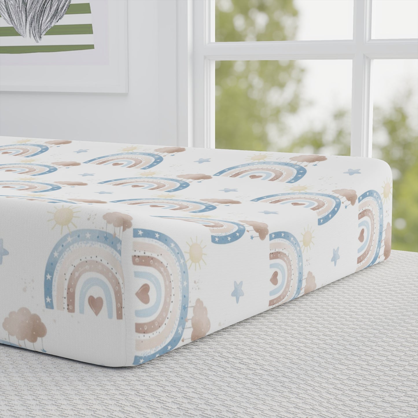 Whimsical Rainbow Baby Changing Pad Cover