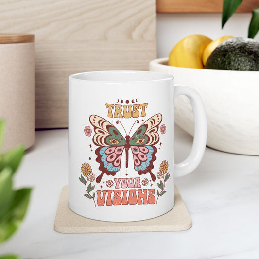Butterfly Floral Ceramic Mug