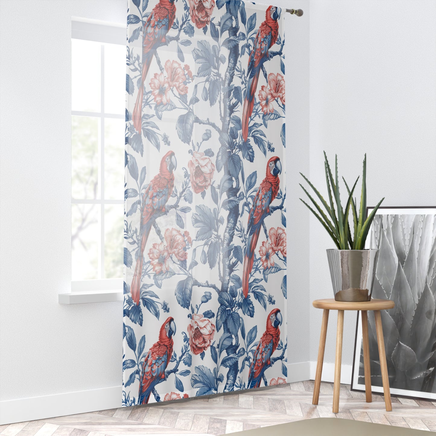 Tropical Floral Window Curtain