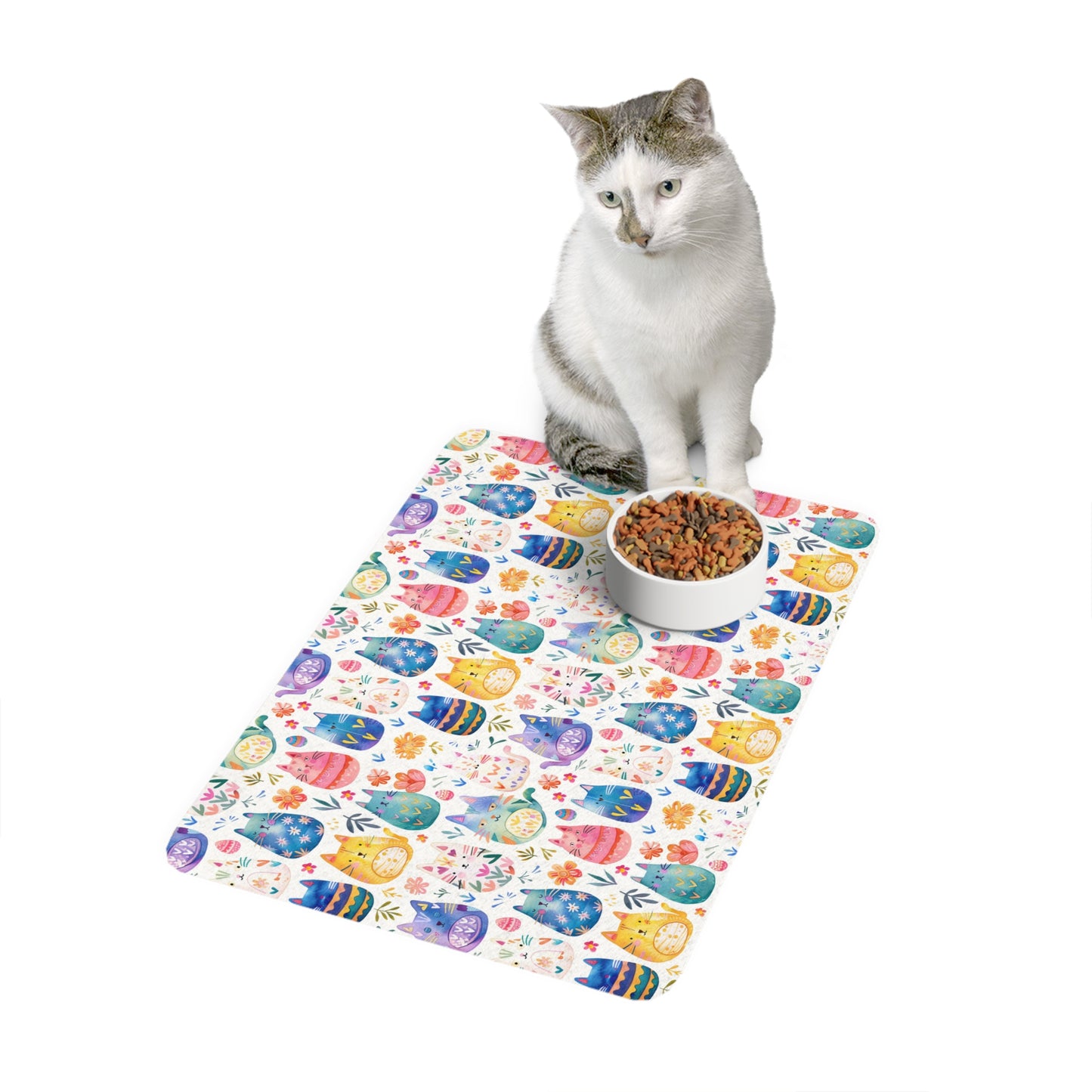 Colorful Cat Pet Food Mat